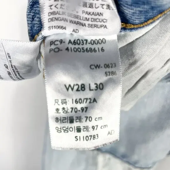 Levi's 501‎ 90s Freehand Folk Jeans Premium Light Blue Button Fly Straight Sz 28 - Picture 15 of 15